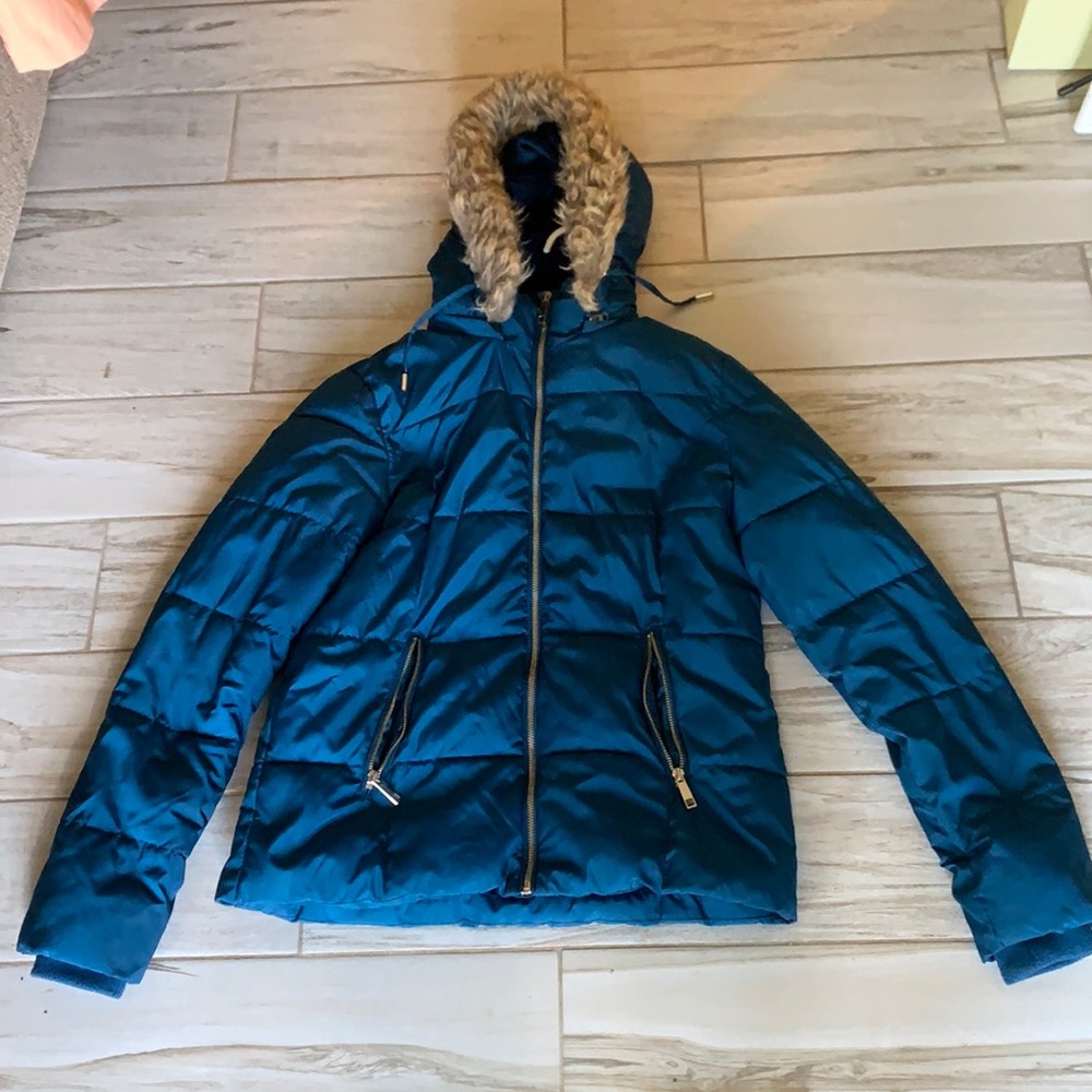 Teal puffy jacket